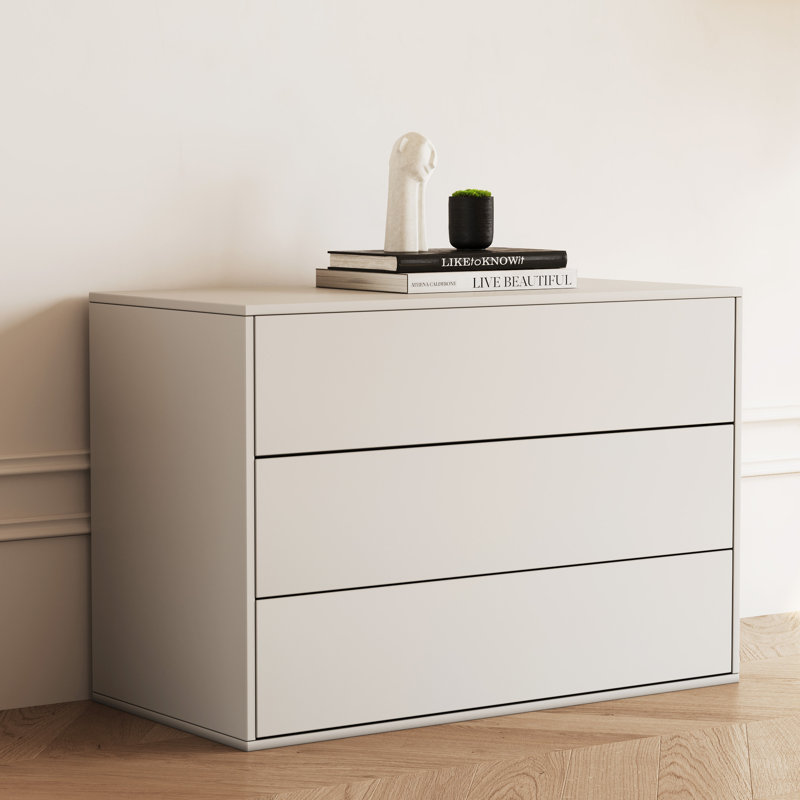 Solorio 31.4in Modern Three Drawer Storage Chest, Nightstand For Bedroom