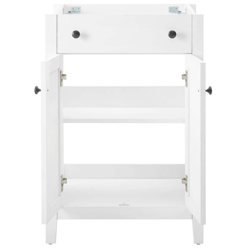 Nantucket White Wood and MDF Single Bathroom Vanity Cabinet