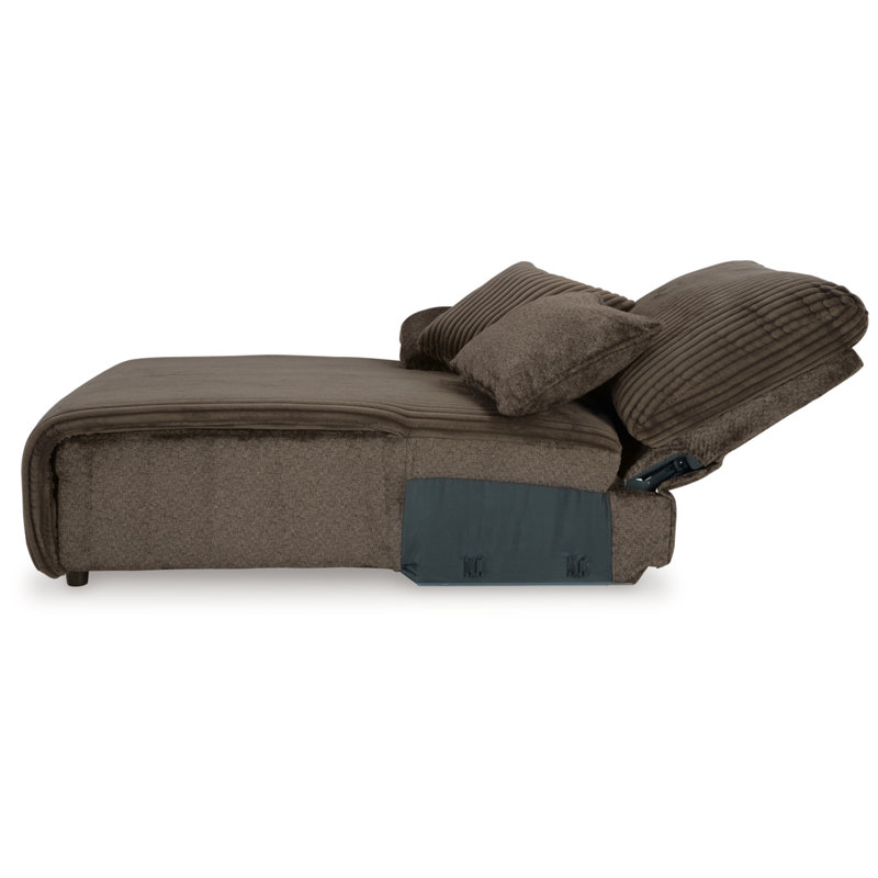 Canapé modulaire inclinable 3 pièces avec méridienne Matherly, Orienté à gauche (vu de face), Brown Polyester