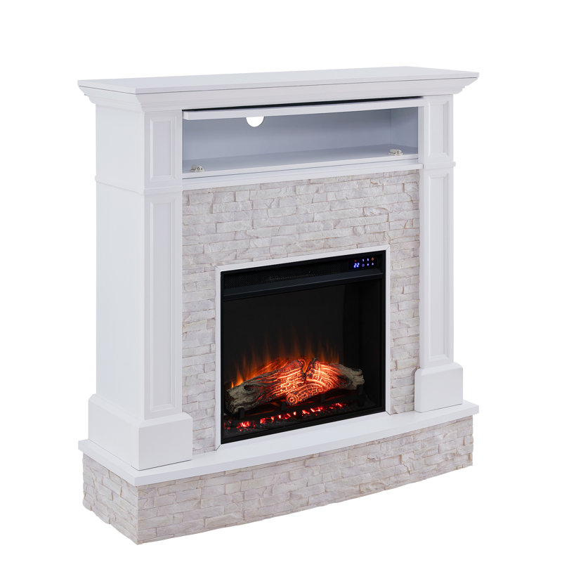 Norcott 48'' W White Electric Fireplace
