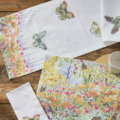  Garden Butterflies Table Runner 72" X 15"