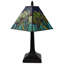 Lampe de table chandelier 15 po en métal brun foncé avec abat-jour empire vert