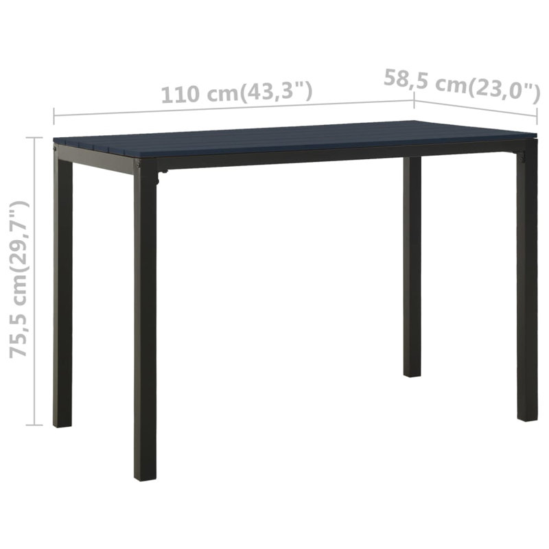 Haideh 4 - Person Teak Patio Dining Set with Rectangular Table, Black, Black