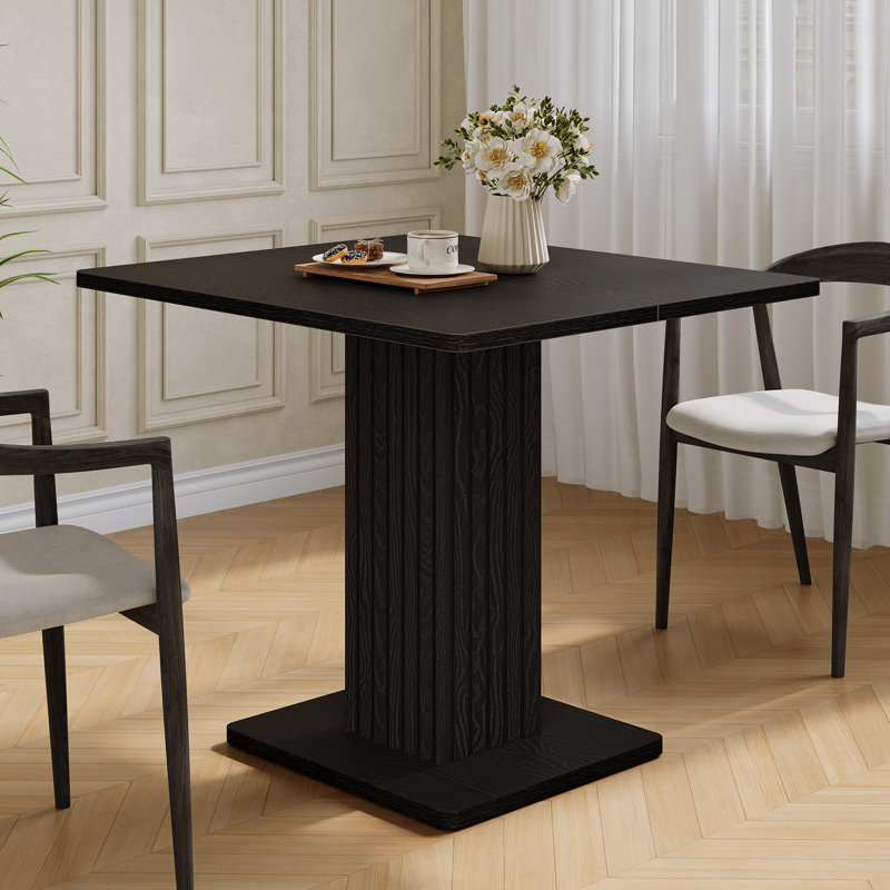 35.5"W Pedestal Dining Table, Black
