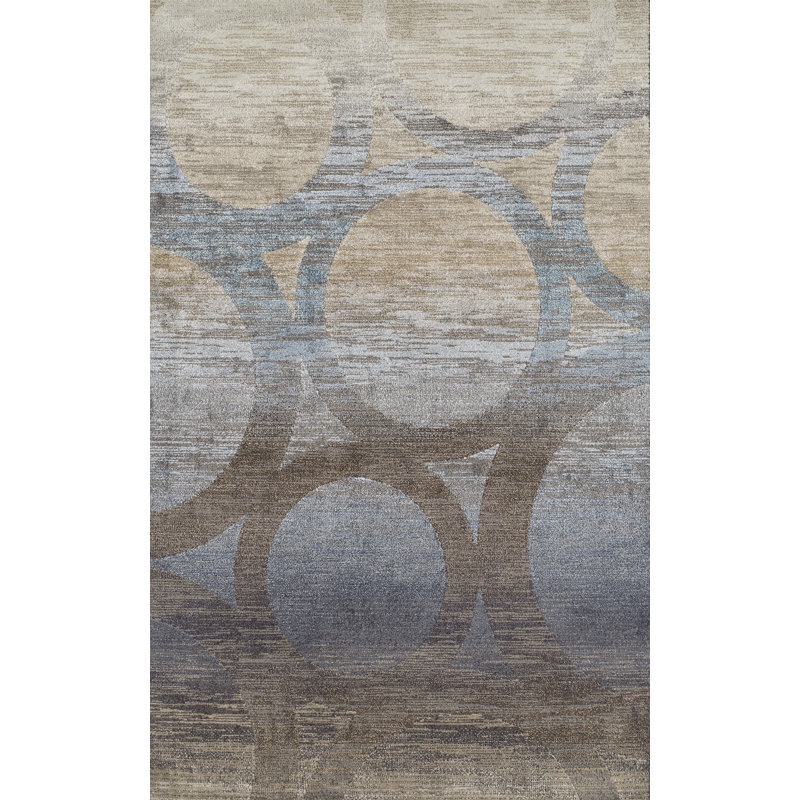 Tapis moderne géométrique moderne Wellington MODAOSWI41BR, Rectangle 9 pi 6 po x 13 pi 2 po