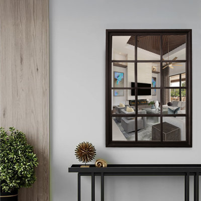 22" L Black Rectangle Mirror