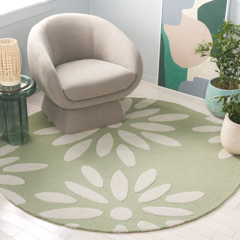Sveva Kids Hand Tufted Wool Pile Rug, Round 6"