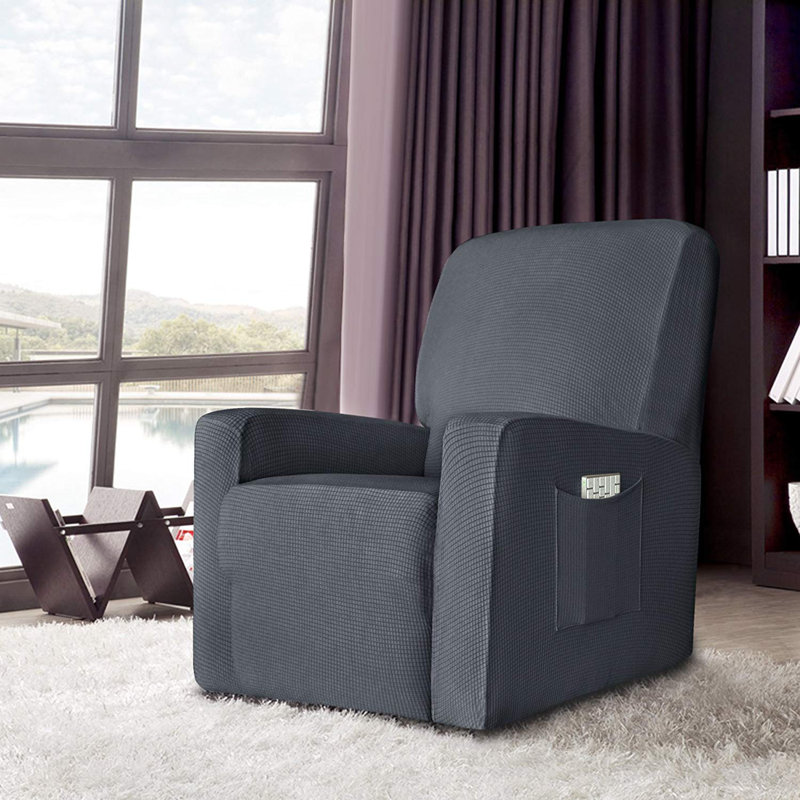 Housse pour fauteuil inclinable et extensible Arainy, Mélange de polyester gris, H 36,5 po x l 37,5 po x P 34 po