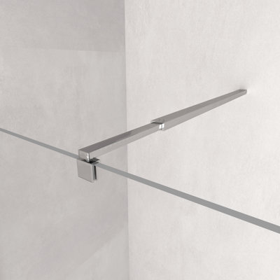 Shower Screen Support Bar-adjustable 750mm To 1350mm, Fits 6-10mm Glass For Wet Room Shower Enclosures