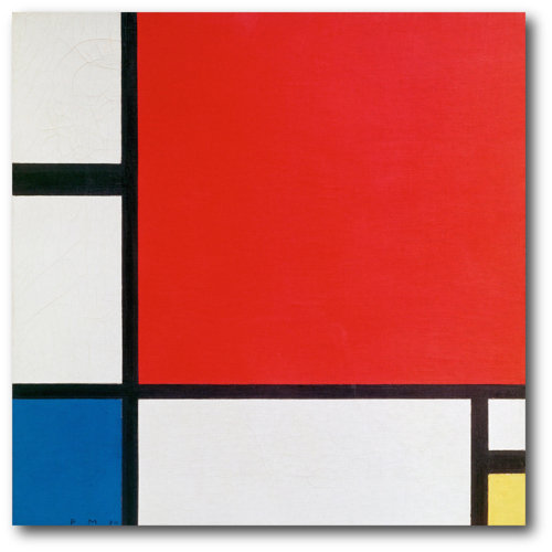 Orren Ellis Composition II In Red, Blue, And Yellow On Canvas by Piet ...