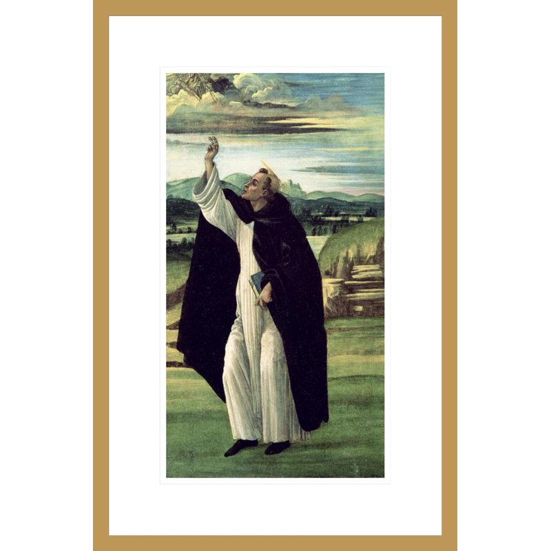 St. Dominic par Sandro Botticelli - Estampe numérique encadrée, H 21,75 po x l 14,36 po