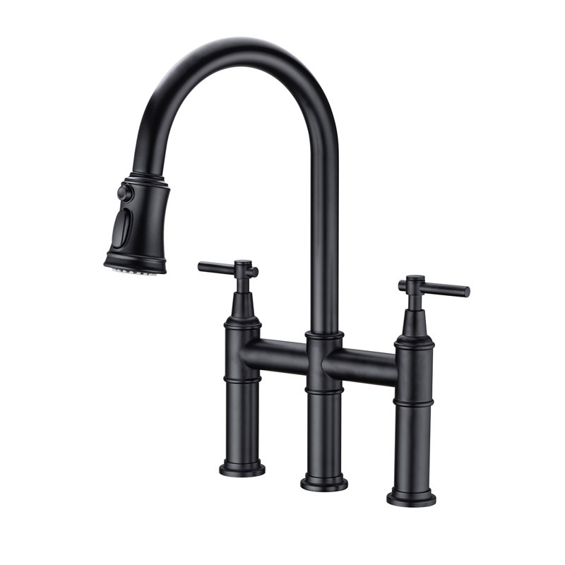 HHK HOME Pull Down Kitchen Faucet, Matte Black