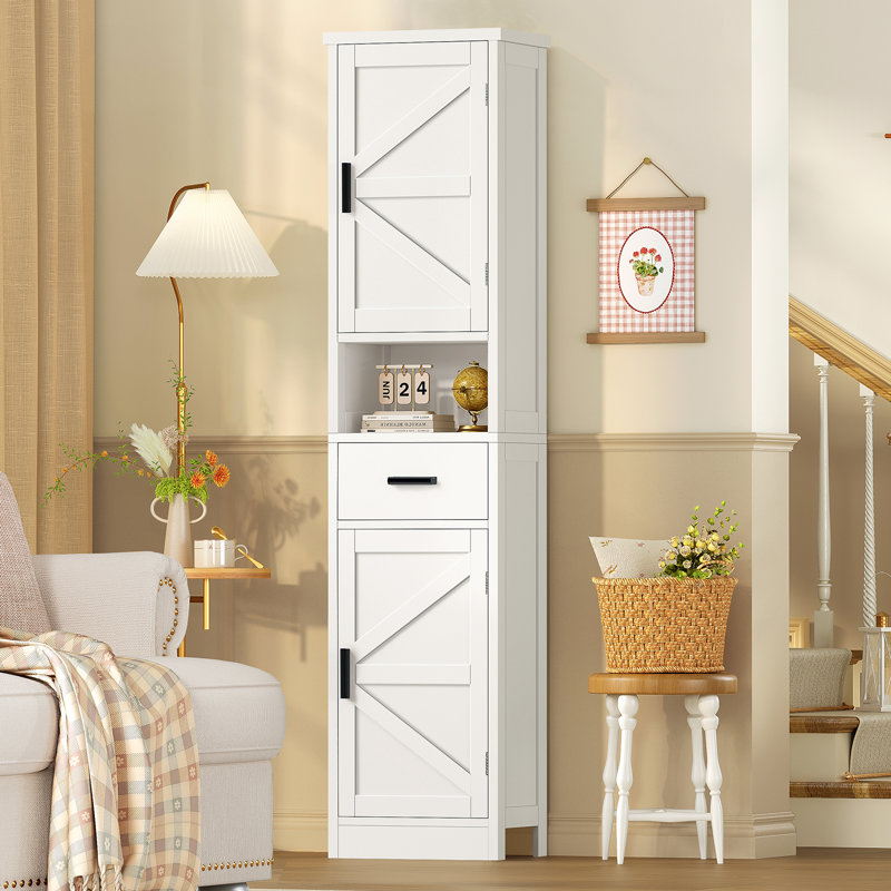 66.93" Tall Storage Cabinet, Bathroom Storage Cabinet With 2 Doors & 2 Drawer