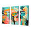 Serene Devotion Three Turquoise Woman Praying - Abstract Collages, impression d'art mural-108310795-108310797