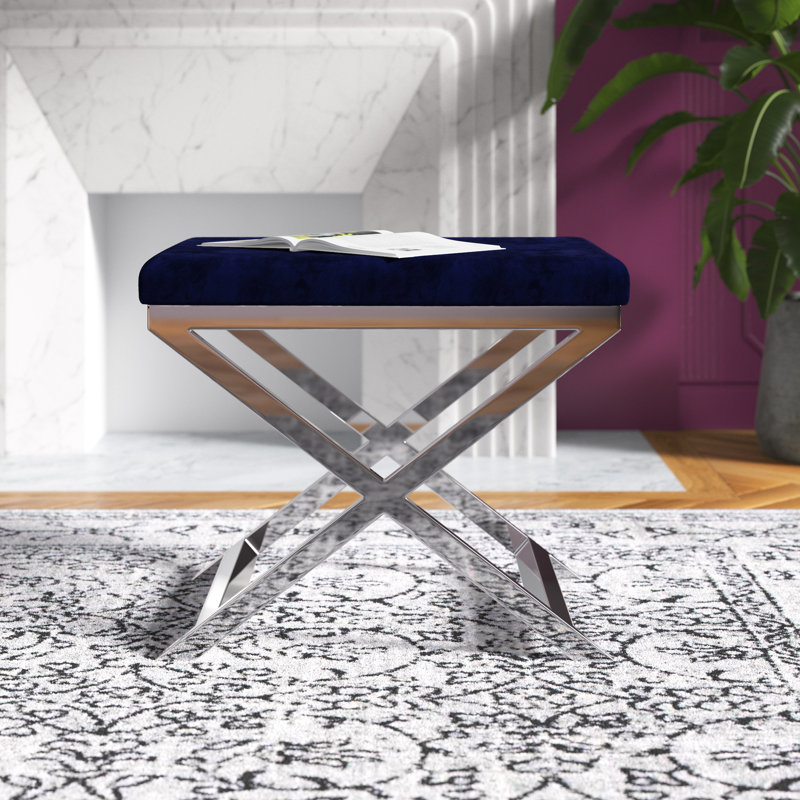 Tabouret d'appoint Axel, Marine, Argent argent