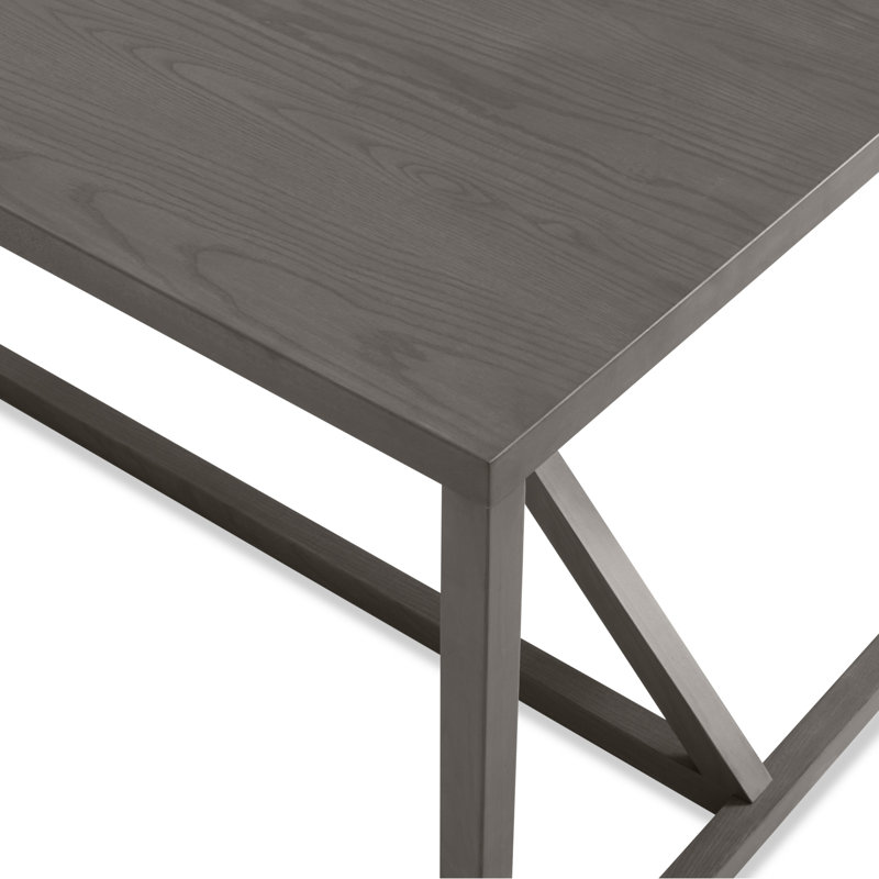 Strut Walnut Wood Dining Table, Slate, 35" W x 75" L, Bar (40" Height)