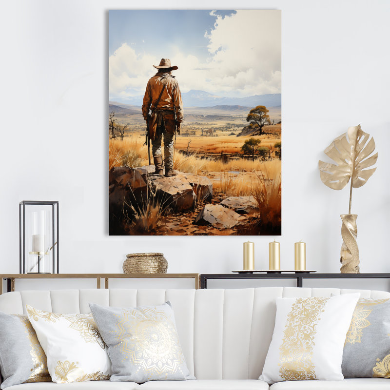 Peirson Cowboy Quiet Contemplation sur toile, H 32 po x l 16 po, Toile tendue