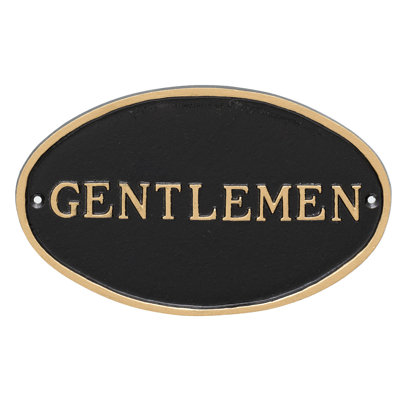 Plaque d’adresse de toilette ovale gentlemen’s