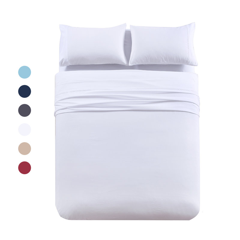 Yelena Microfiber Sheet Set, King, White
