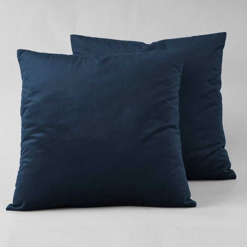Heritage Plush Velvet Throw Pillow Covers - Decorative Pillow Covers, Eternal Blue
