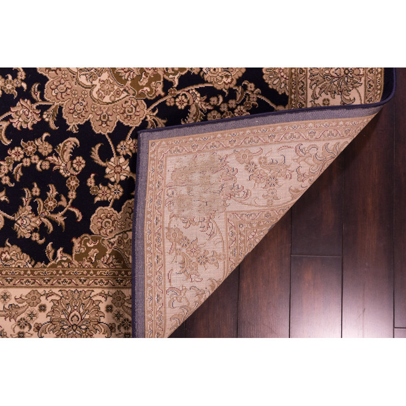 Tapis bleu marine Atterbury Agra, Rectangle 6 pi 7 po x 9 pi 6 po