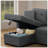 Sectional Sofa Bed, Dark Grey-1014732071
