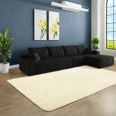 Canapé modulaire à compression en velours côtelé de 135 pouces pour la maison