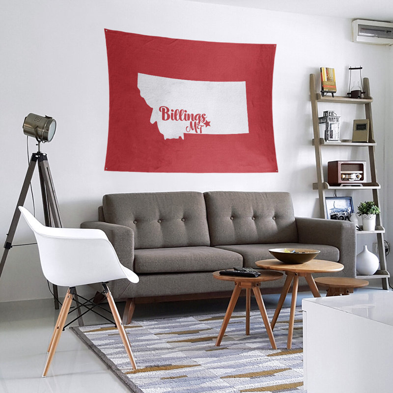 Tapisserie Billings Montana, H 51 po x l 60 po, Rouge