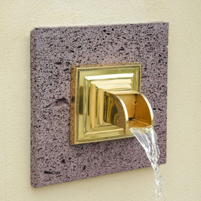 Solid Brass Made Exquisite Handcrafted Waterfall Spout for Landscape, Water Fountain Spout Scupper Luxury Decoration for Pools, Ponds, Water Walls