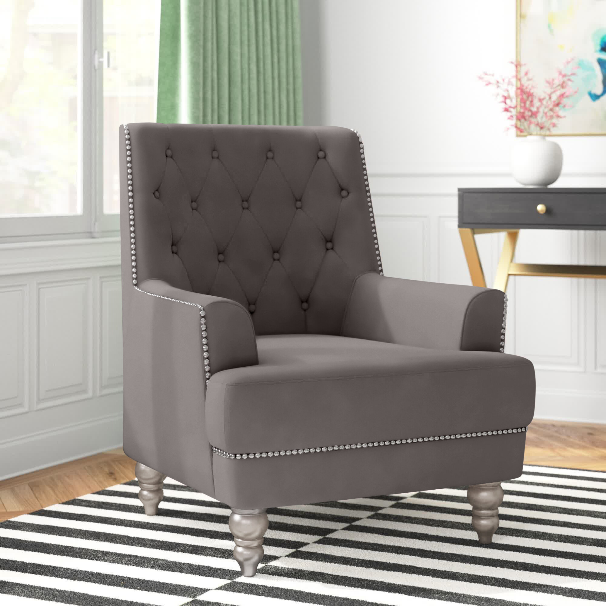 Etta Avenue™ Zaria Upholstered Armchair & Reviews | Wayfair