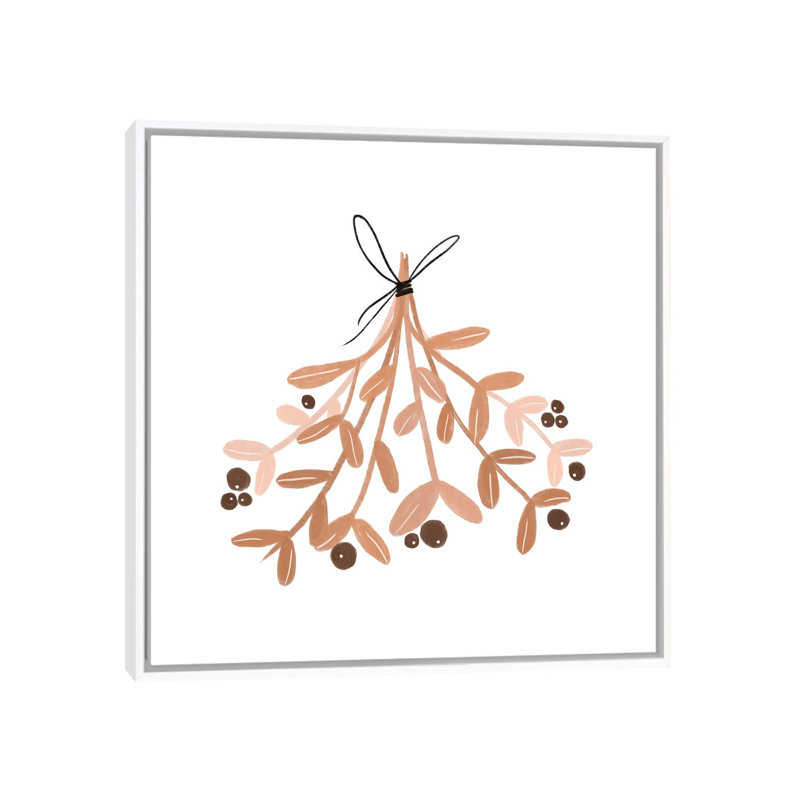 « Mistletoe » par Orara studio, reproduction d’art, H 18 po x l 18 po x 1,5 po, Toile blanche encadrée, Pas de tapis