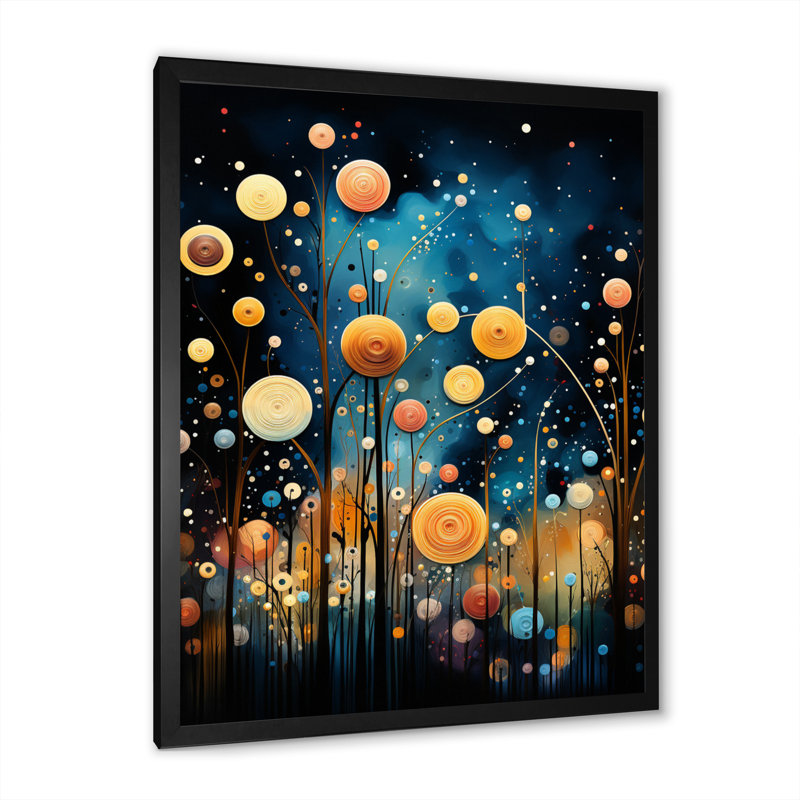 "Blue Odyssey" abstrait bleu sur toile, Cadre photo noir, H 20 po x l 12 po x P 1 po