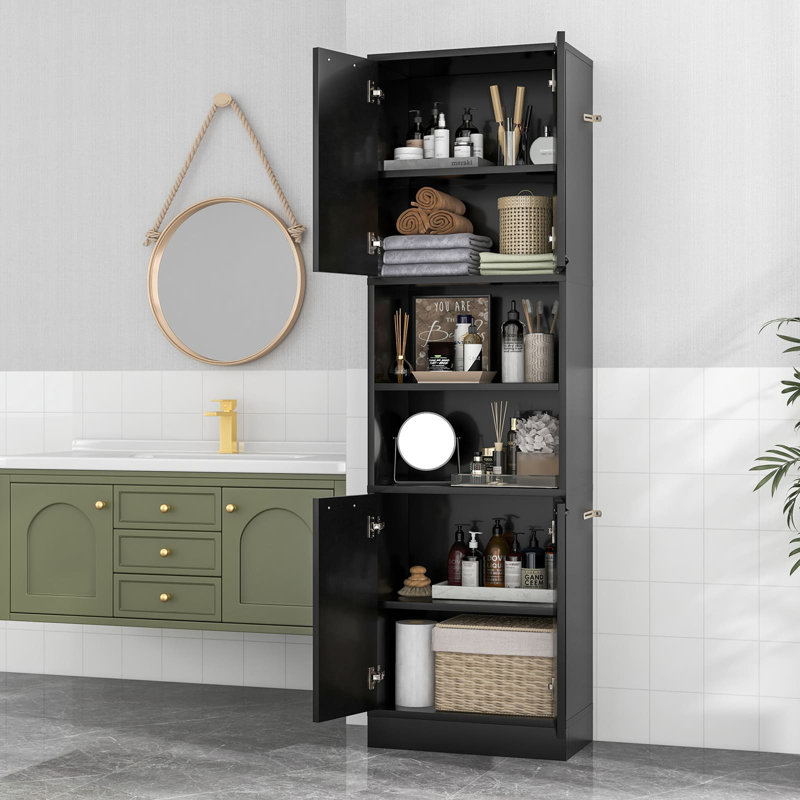 190cm Kitchen Pantry, Black