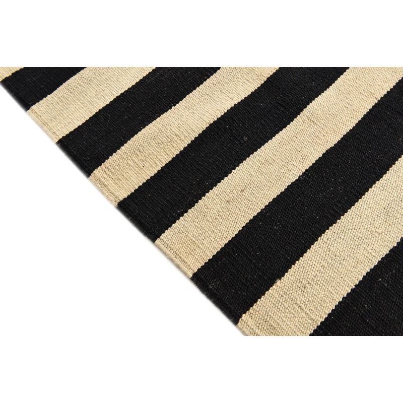 Tapis noir et blanc 5x8 Ponce