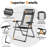 2 Pieces Patio Adjustable Folding Recliner Chairs With 7 Level Adjustable Backrest