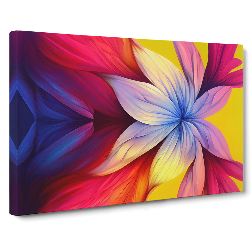 Adventurous Modern Flower - Wrapped Canvas Painting, 35cm H x 50cm W x 3cm D