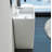 Badeloft Square Stone Resin Freestanding Pedestal Bathroom Sink SB-01-A-G in Glossy White-35943468