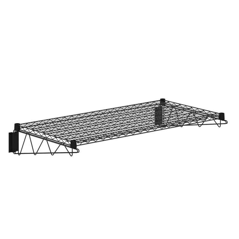 Tablette murale noire en fil d'époxy, H 8 po x l 48 po x P 24 po