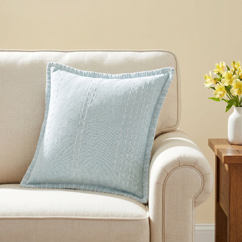 Roseville Cotton Throw Pillow Cover & Insert, Seaglass