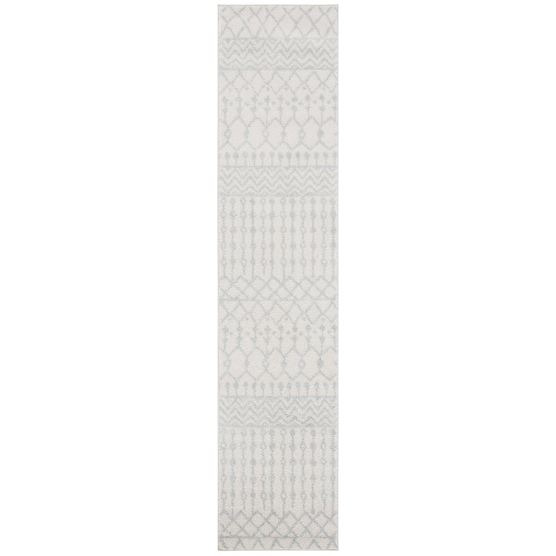 Tapis ivoire / gris clair Delong Southwestern, Tapis de couloir 2 pi x 13 pi