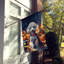 Drapeau de chiot Halloween House-113107294