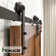 Black Rustic Straight Design Non-Bypass Single Track Two Door Hardware Kit