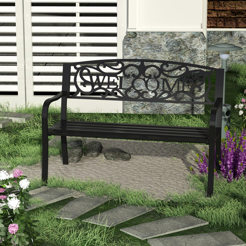 Banc d'extérieur, causeuse de banc de jardin 50 po, banc de patio extérieur, porche, entrée