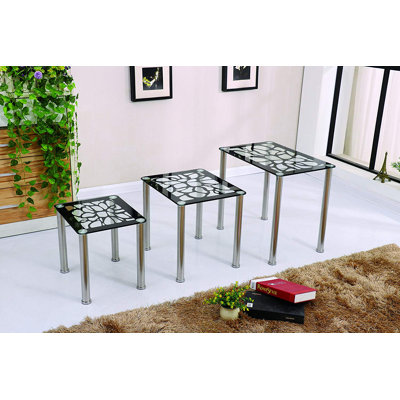 Zendaya Glass Top Nesting Tables