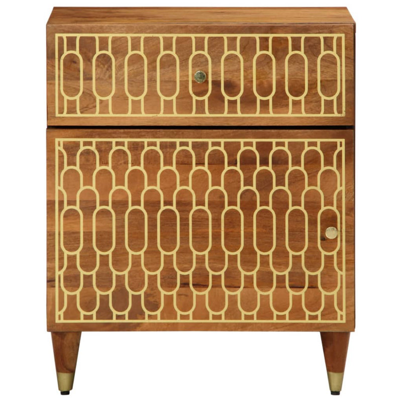 Abdurraheem 50 cm W Bedside Table, Brown