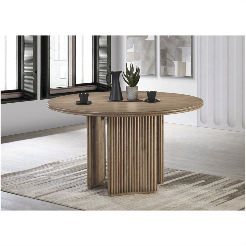 Table de salle à manger ronde vieillie