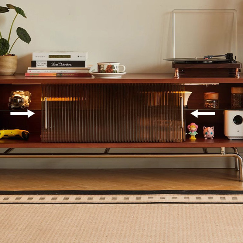 Retro solid wood storage TV cabinet