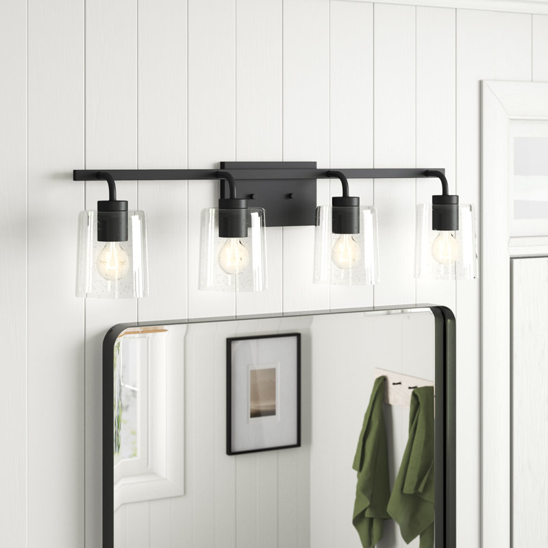 Éclairage de salle de bain à intensité variable 4 lumières Babson, Noir mat