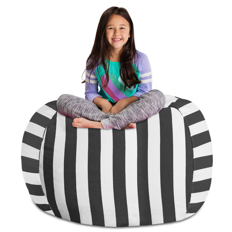 Kids Bean Bag Chair Cover - Stuffed Animal Storage & Toy Organizer with Zipper - Plush Storage Kids Bean Bag Cover only for Toddlers and Children's Rooms - Organizes Pillows, Blankets, and Stuffies - Multiple Colors, Sizes, and Fabrics