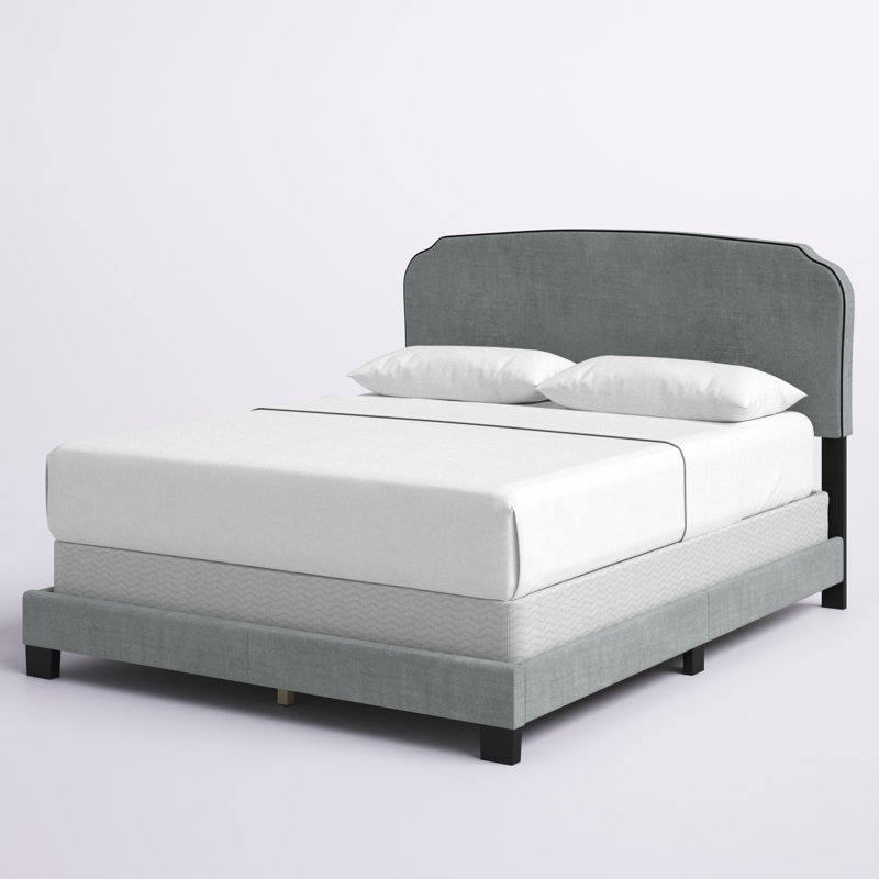Rayner Upholstered Standard Bed, Gray, Velvet